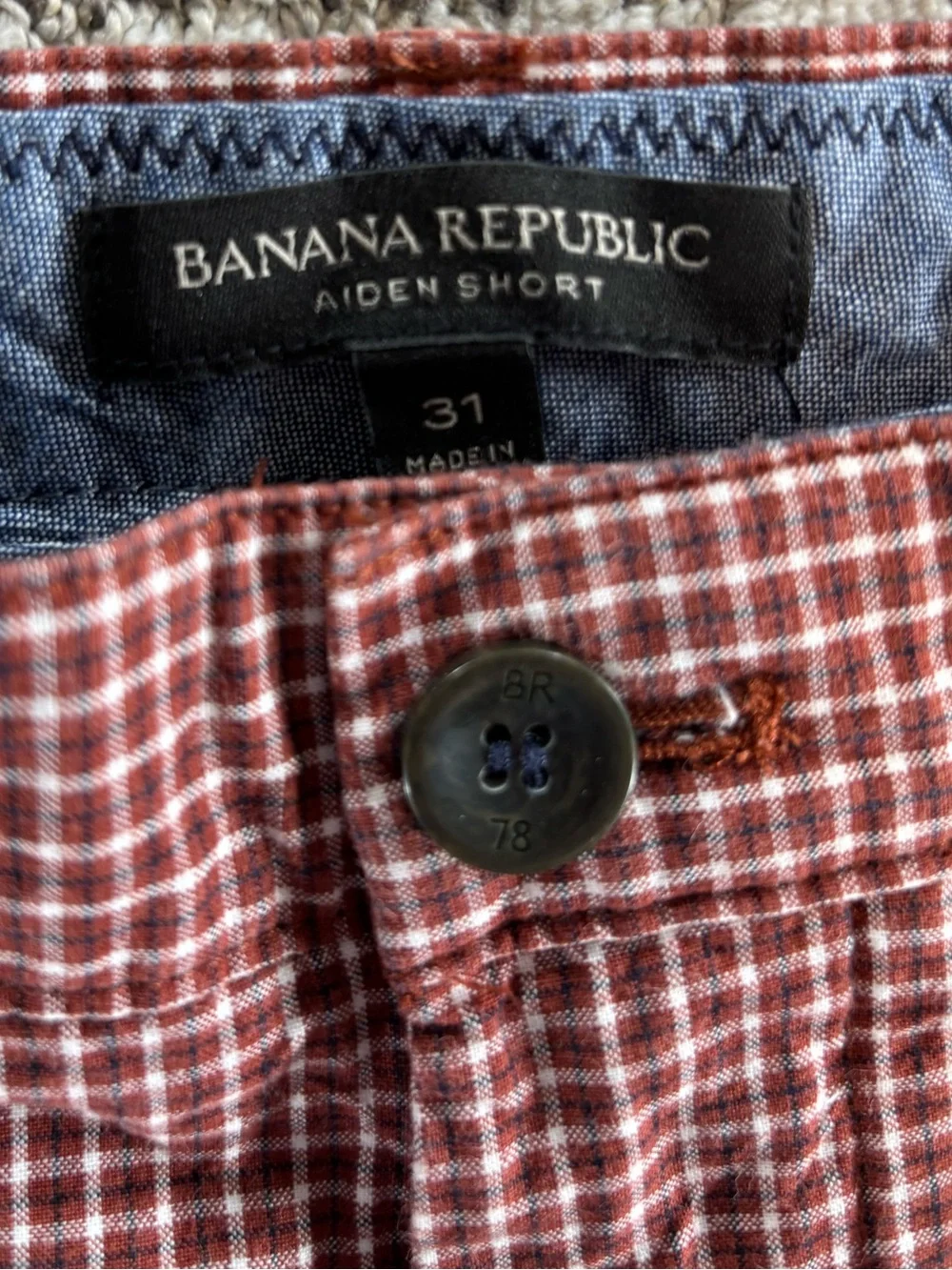 Banana Republic Men’s Size‎ 31 Checkered Aiden Chino Shorts
